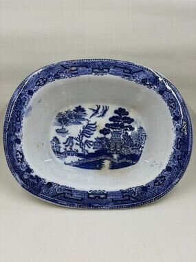 Antique Blue Willow Small Deep Serving Bowl Dish - Made in England